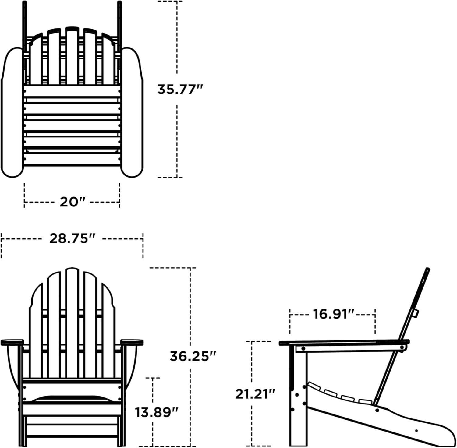 image:imagePOLYWOOD AD4030MA Classic Outdoor Adirondack Chair MahoganyGreen
