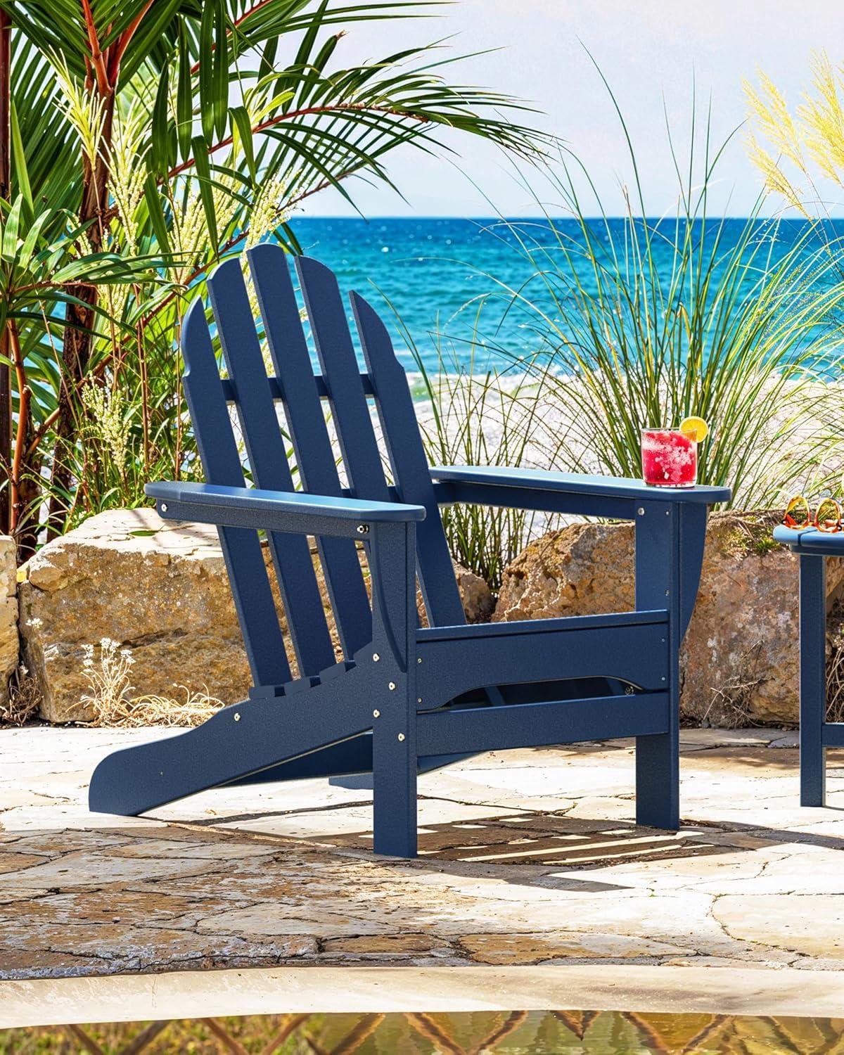 image:imagePOLYWOOD AD4030MA Classic Outdoor Adirondack Chair MahoganyNavy