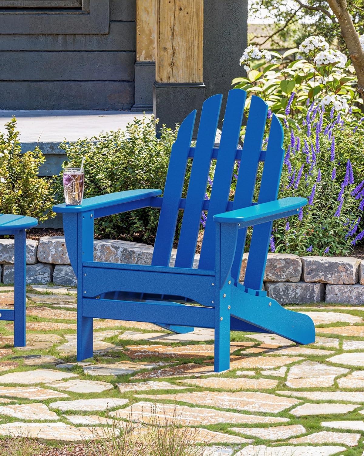 image:imagePOLYWOOD AD4030MA Classic Outdoor Adirondack Chair MahoganyPacific Blue