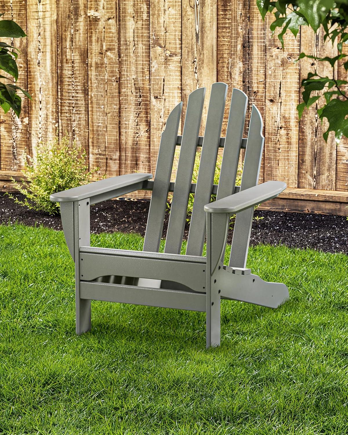 image:imagePOLYWOOD AD4030MA Classic Outdoor Adirondack Chair MahoganySlate Grey