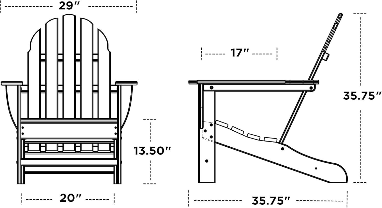 image:imagePOLYWOOD AD4030MA Classic Outdoor Adirondack Chair MahoganySlate Grey