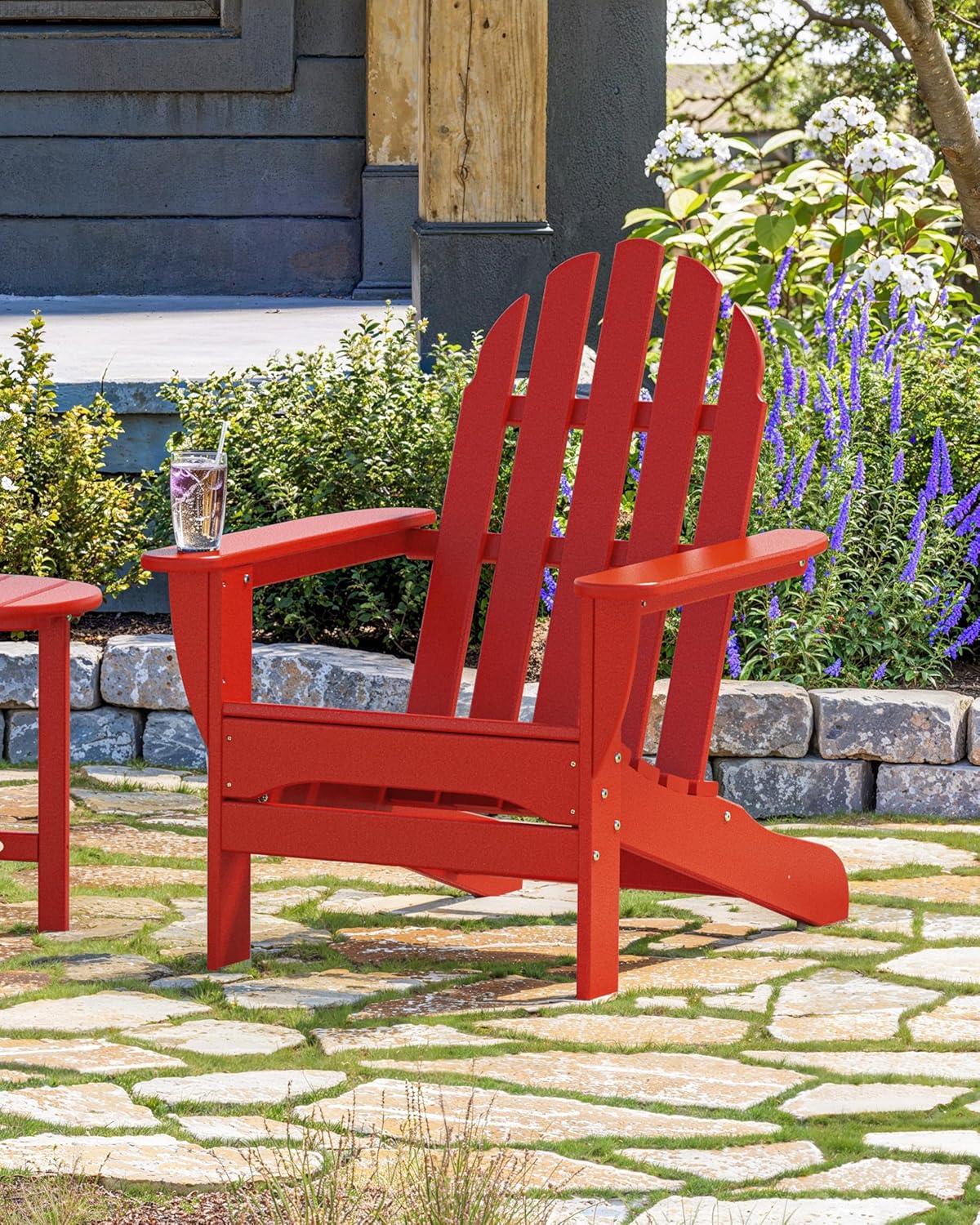 image:imagePOLYWOOD AD4030MA Classic Outdoor Adirondack Chair MahoganySunset Red