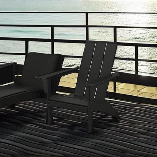 image:imagePOLYWOOD AD420LI Modern Adirondack Chair LimeBlack