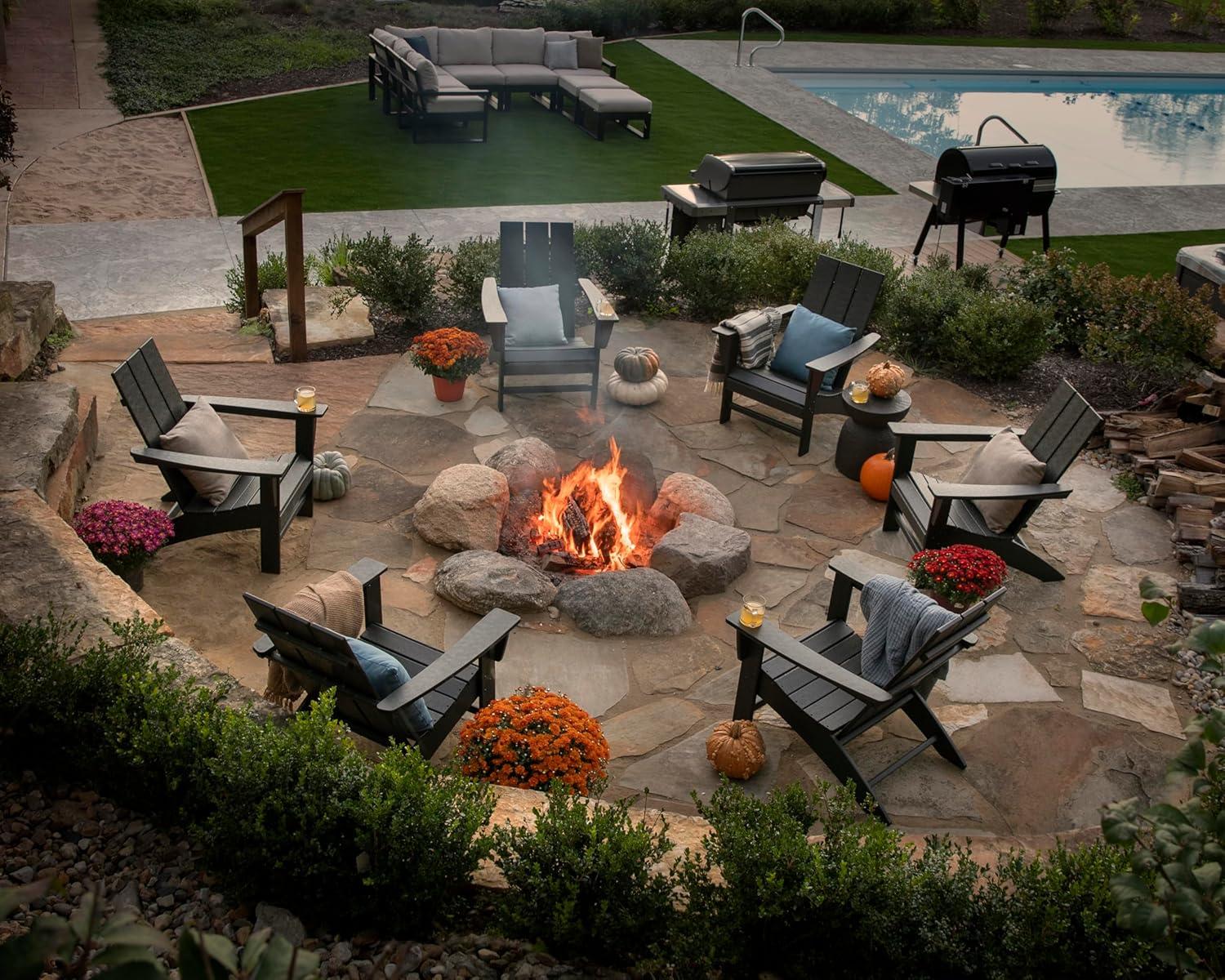 image:imagePOLYWOOD AD420LI Modern Adirondack Chair LimeBlack