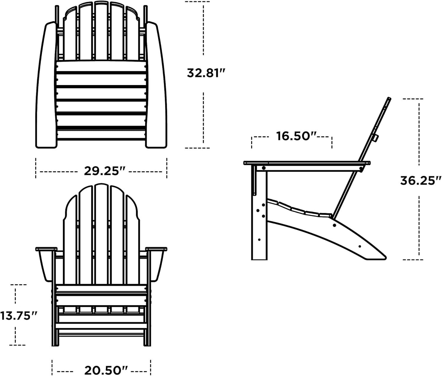 image:imagePolywood Vineyard 3Piece Adirondack Set MahoganyWhite