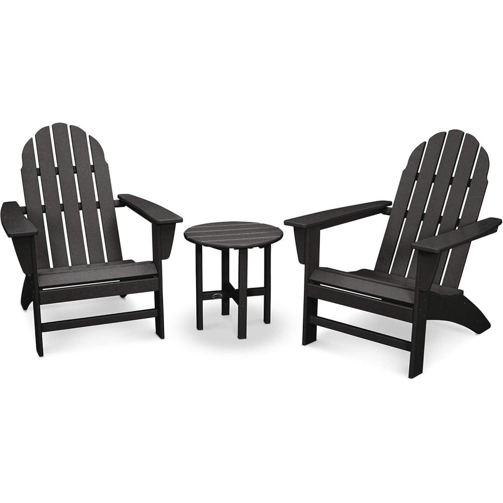 image:imagePolywood Vineyard 3Piece Adirondack Set MahoganyBlack