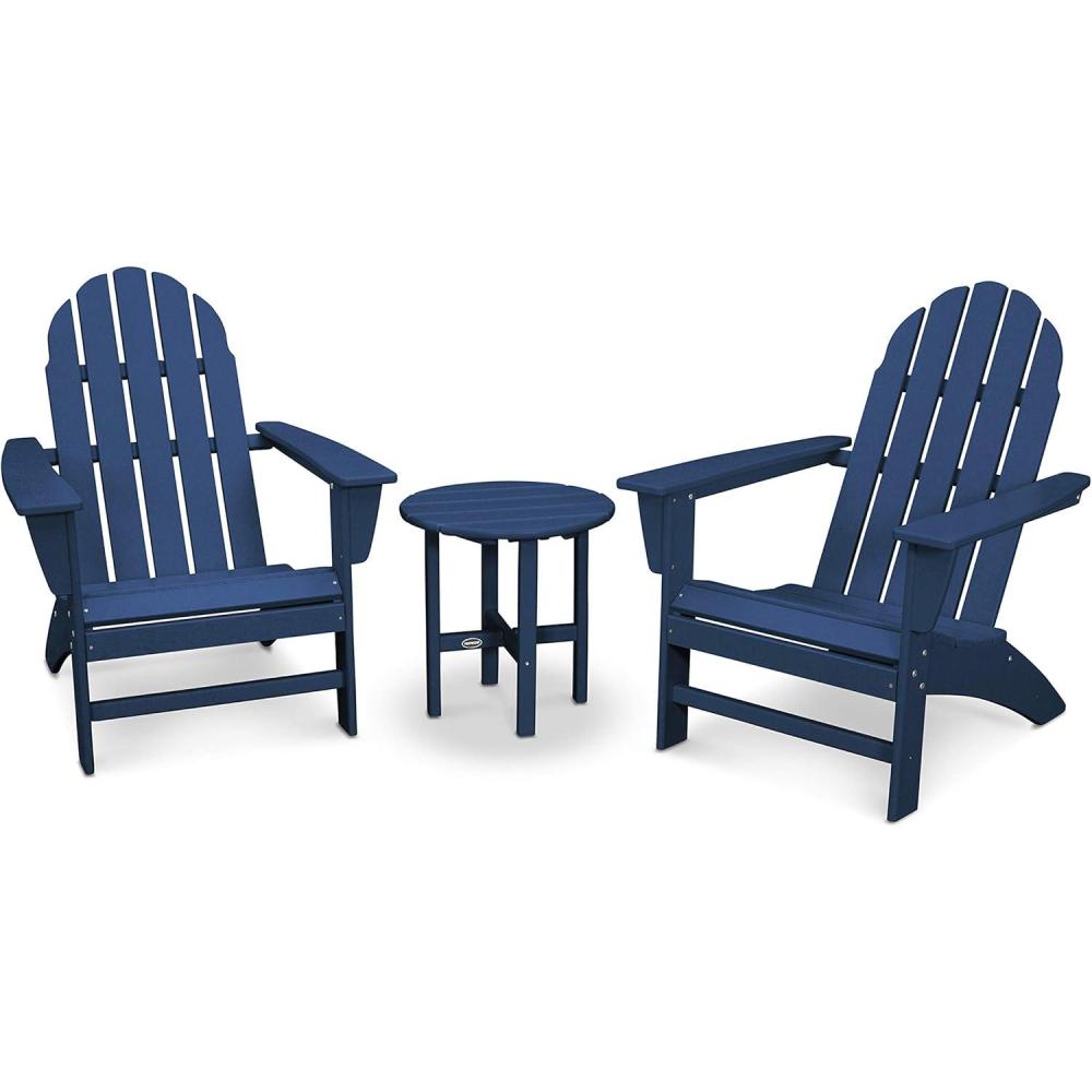 image:imagePolywood Vineyard 3Piece Adirondack Set MahoganyNavy