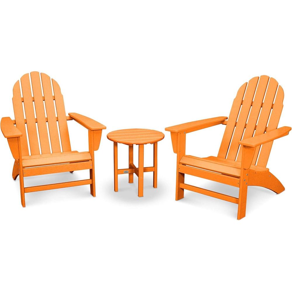 image:imagePolywood Vineyard 3Piece Adirondack Set MahoganyTangerine