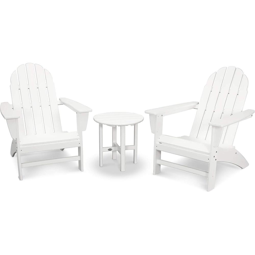 image:imagePolywood Vineyard 3Piece Adirondack Set MahoganyWhite