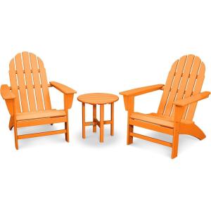 Polywood Vineyard 3-Piece Adirondack Set (Mahogany)(Tangerine)