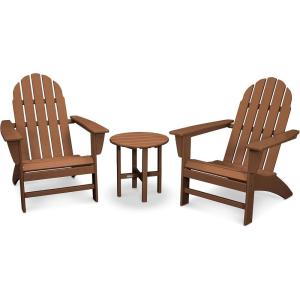 Polywood Vineyard 3-Piece Adirondack Set (Mahogany)(Teak)