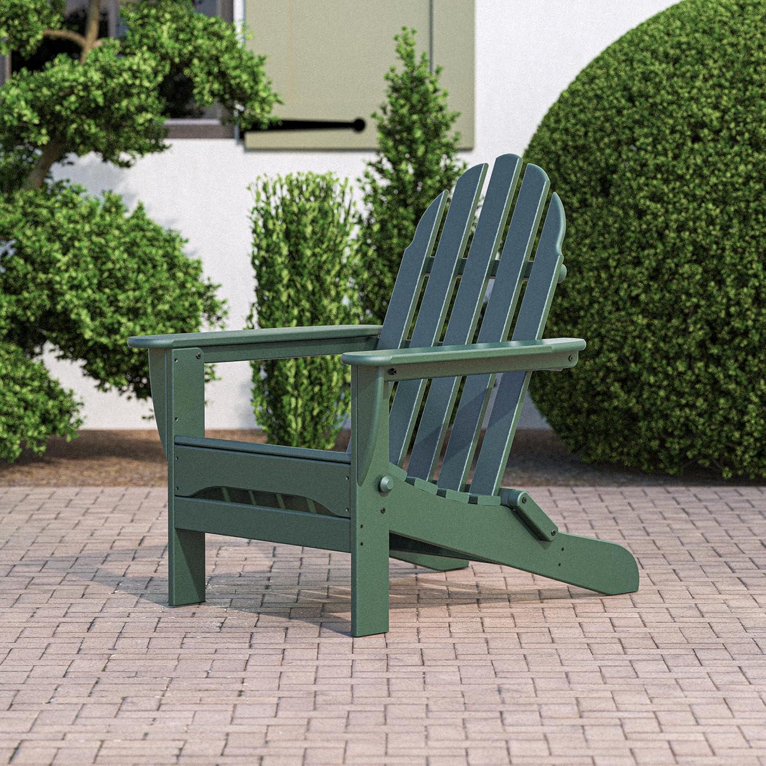 image:imagePOLYWOOD AD5030GY Classic Folding Adirondack Slate GreyGreen