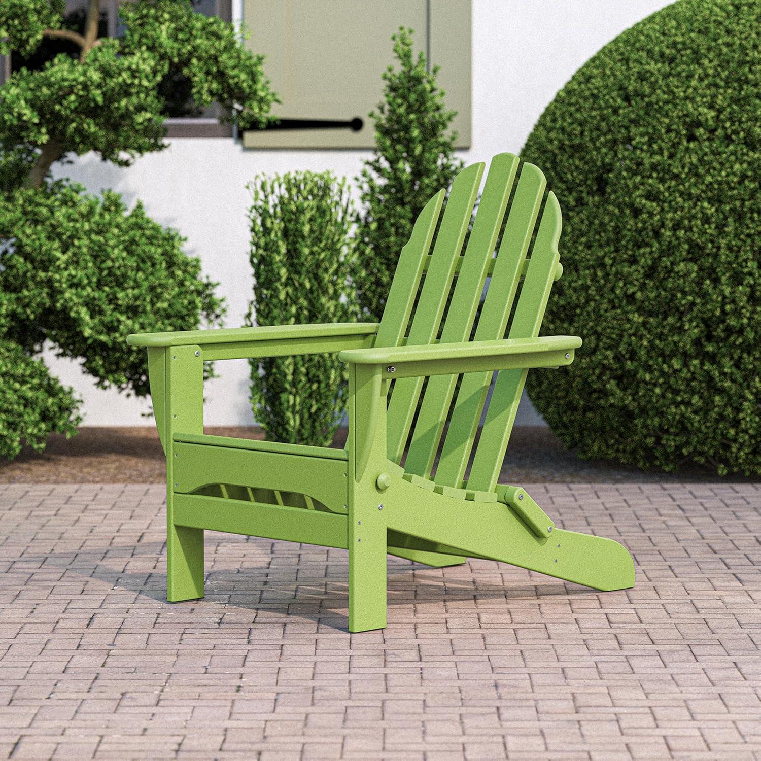image:imagePOLYWOOD AD5030GY Classic Folding Adirondack Slate GreyLime