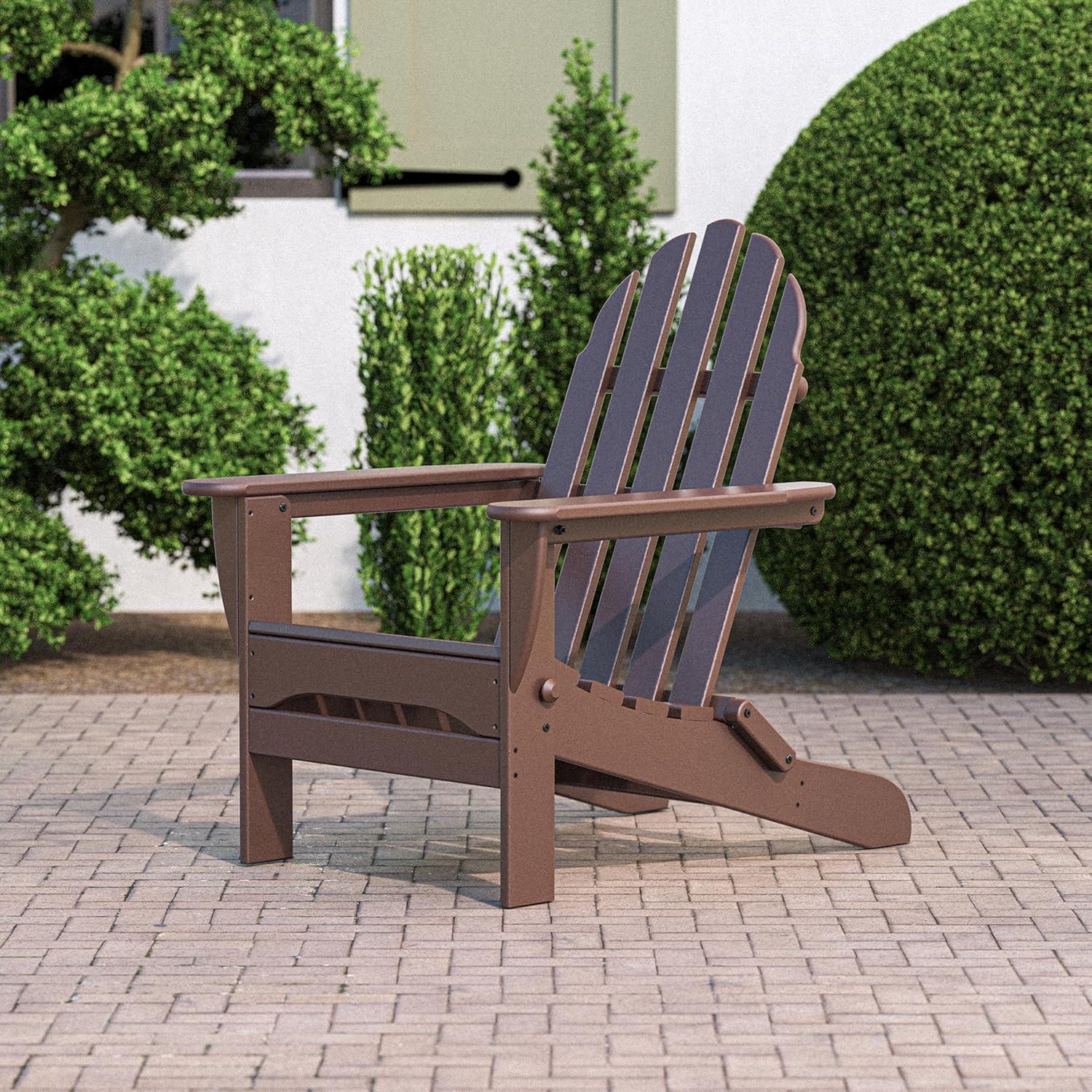 image:imagePOLYWOOD AD5030GY Classic Folding Adirondack Slate GreyMahogany