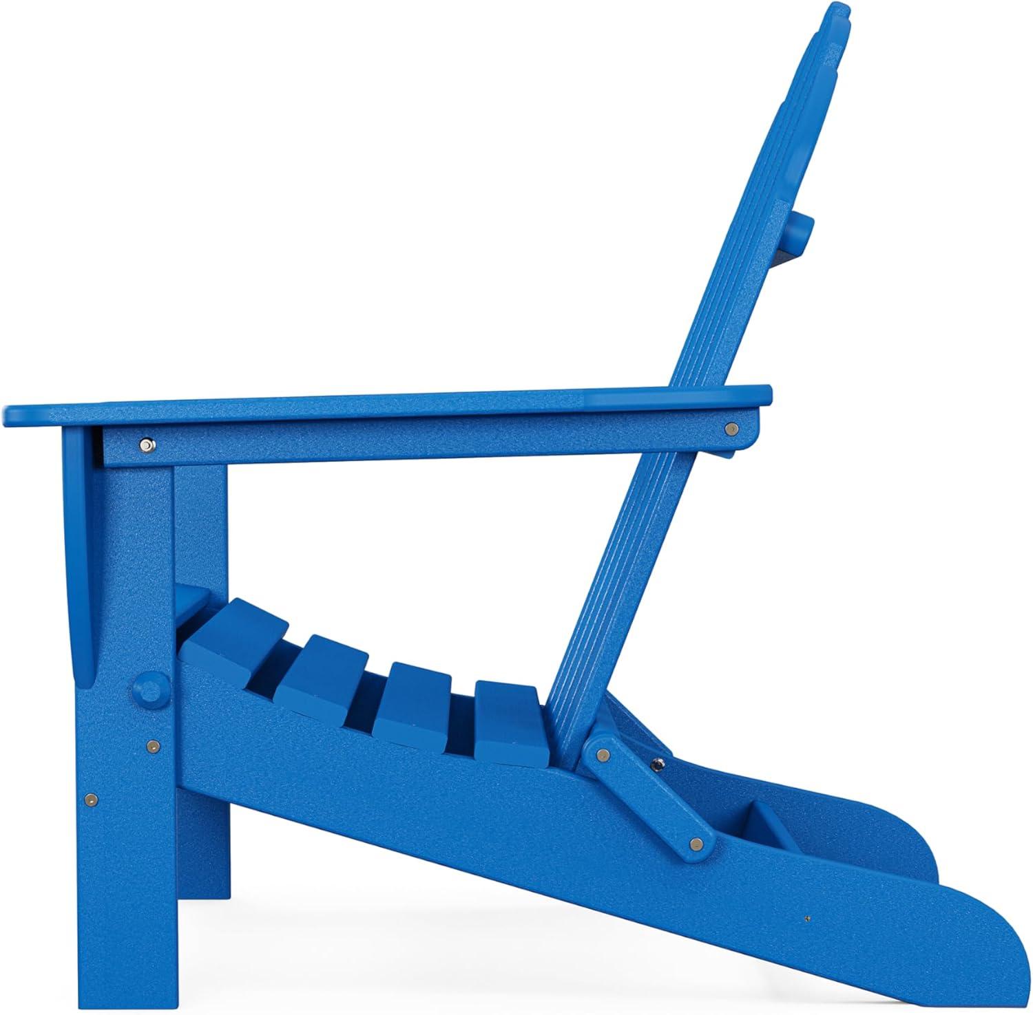 image:imagePOLYWOOD AD5030GY Classic Folding Adirondack Slate GreyPacific Blue