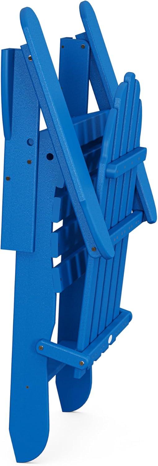 image:imagePOLYWOOD AD5030GY Classic Folding Adirondack Slate GreyPacific Blue