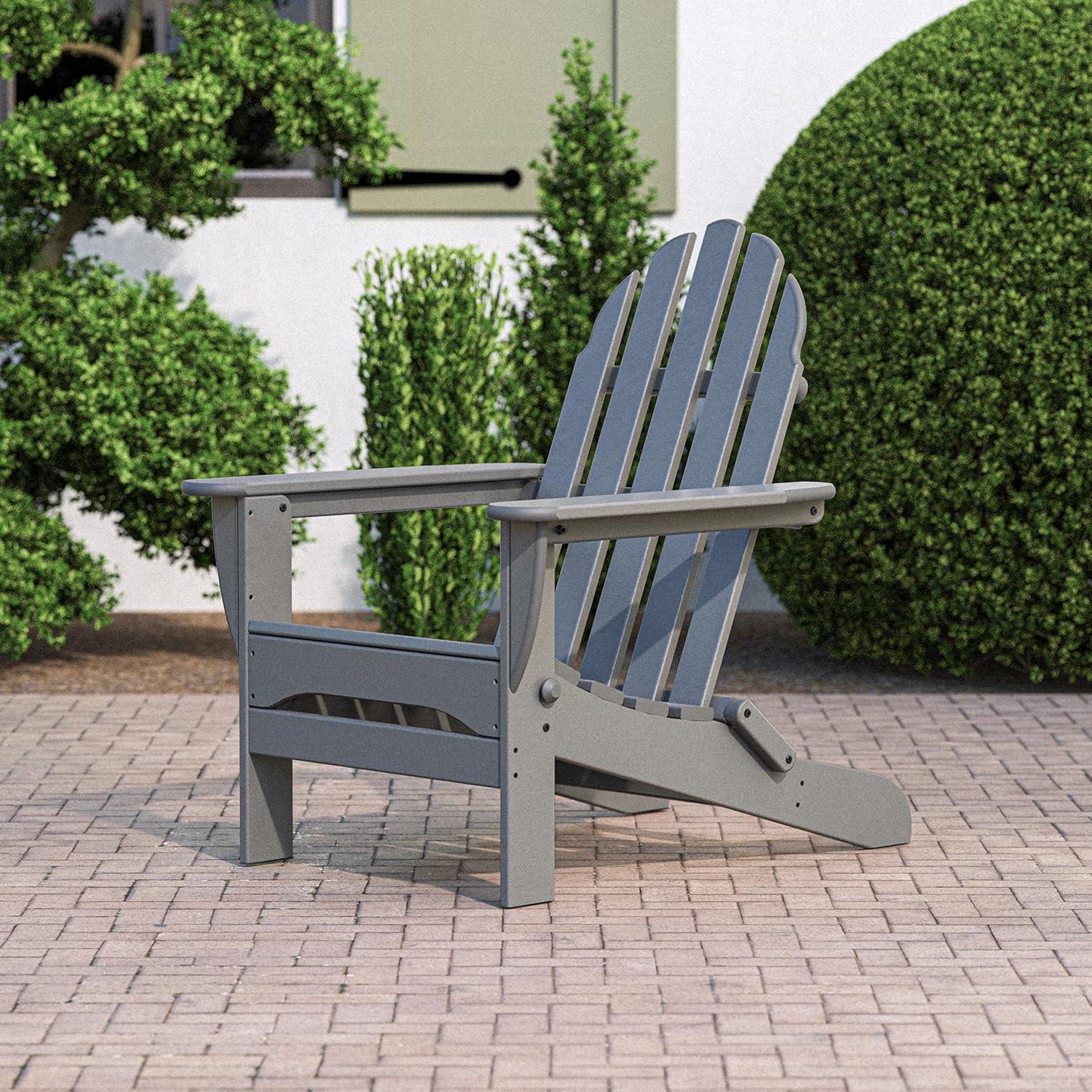 image:imagePOLYWOOD AD5030GY Classic Folding Adirondack Slate GreySlate Grey