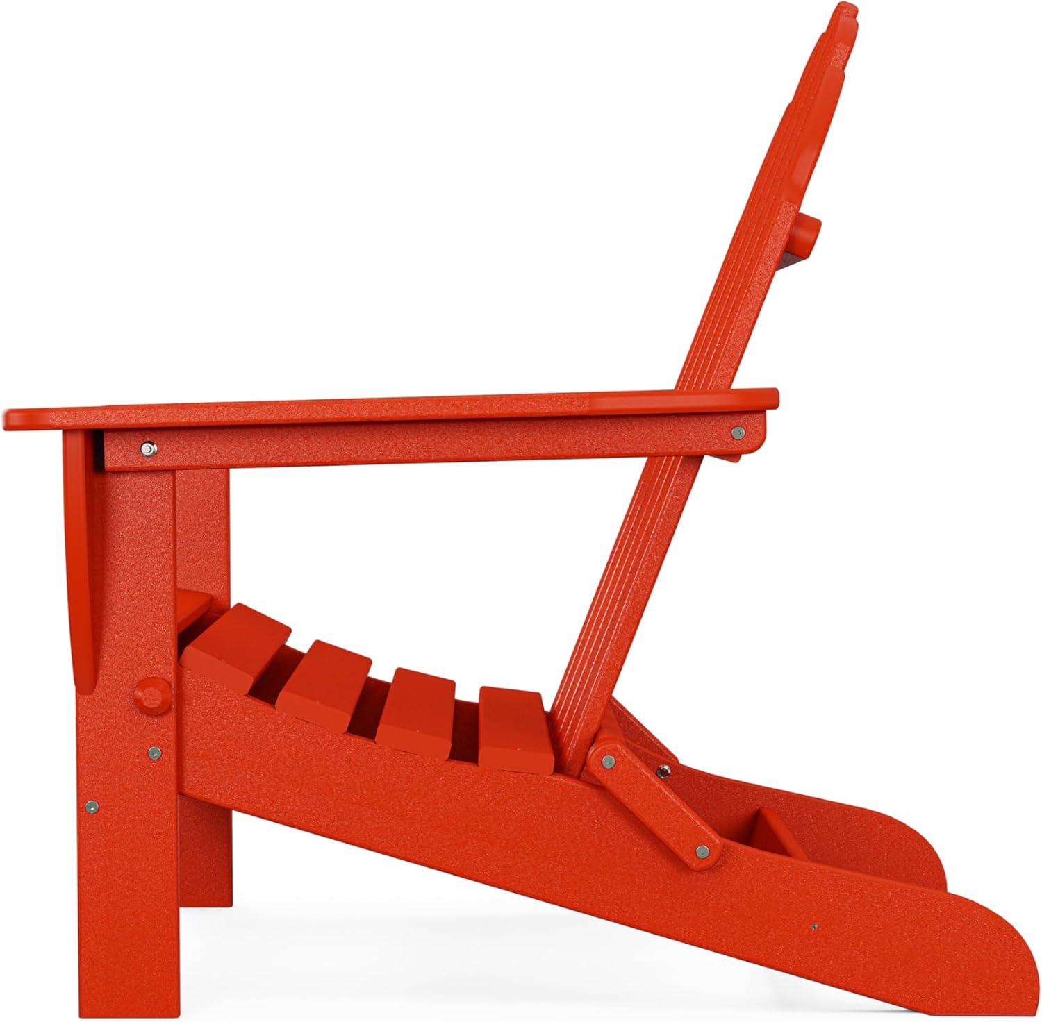 image:imagePOLYWOOD AD5030GY Classic Folding Adirondack Slate GreySunset Red