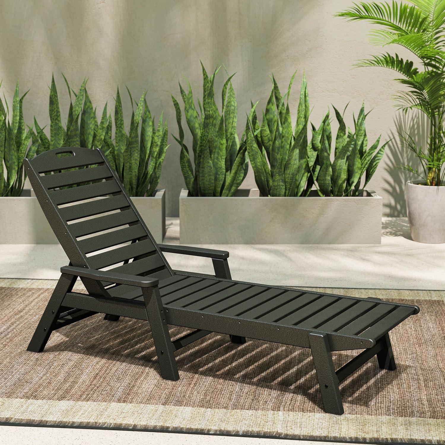 image:imagePOLYWOOD NCC2280GY Nautical Arms Chaise Slate GreyBlack