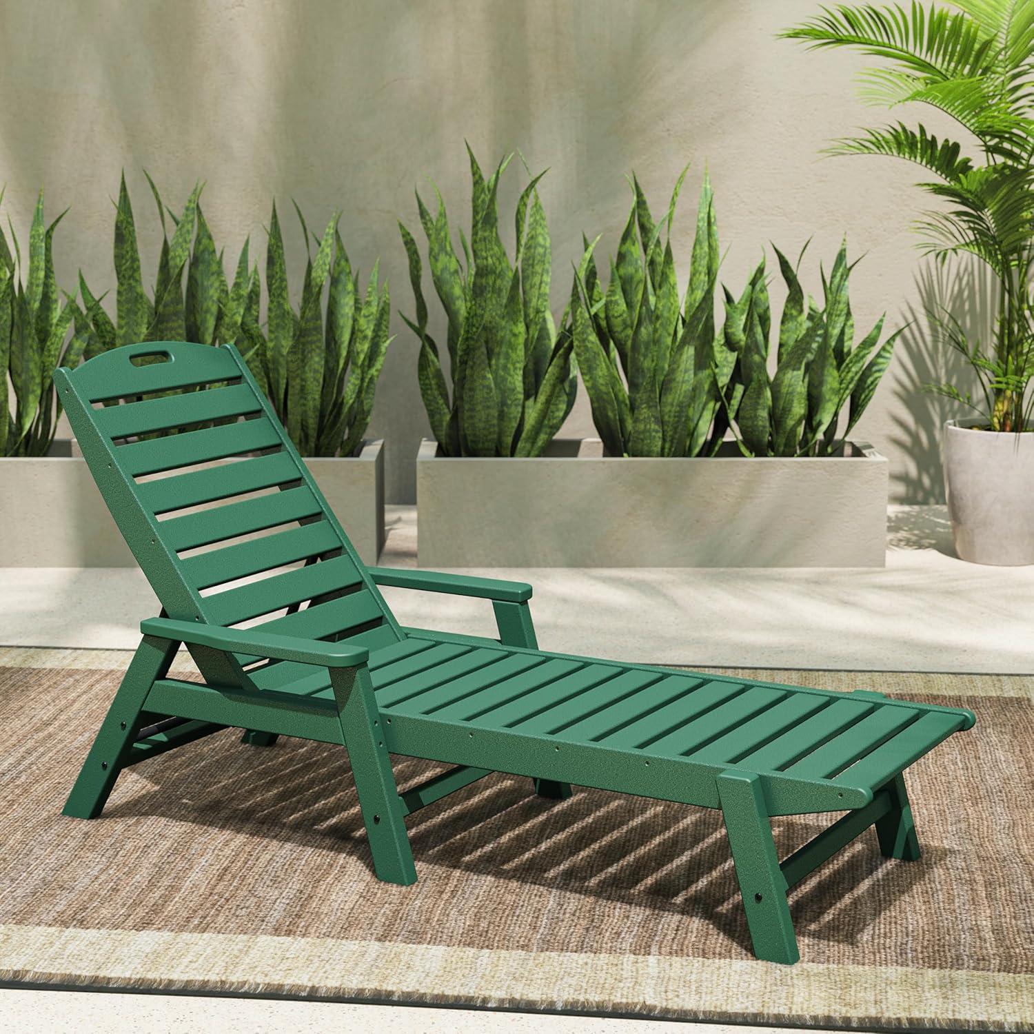 image:imagePOLYWOOD NCC2280GY Nautical Arms Chaise Slate GreyGreen