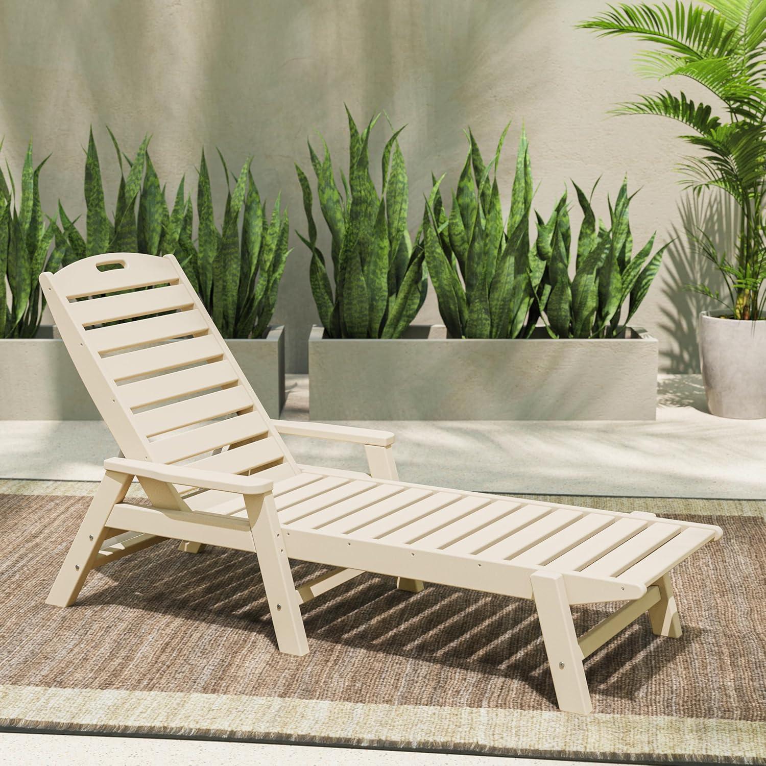 image:imagePOLYWOOD NCC2280GY Nautical Arms Chaise Slate GreySand