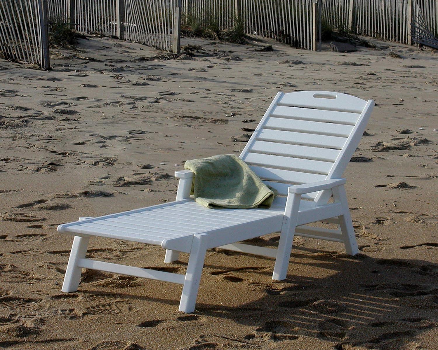 image:imagePOLYWOOD NCC2280GY Nautical Arms Chaise Slate GreyTeak