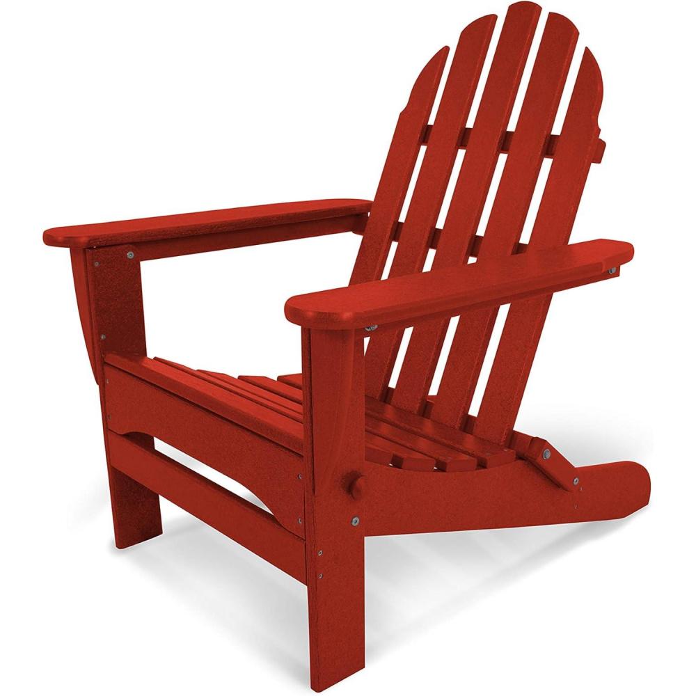 image:imagePOLYWOOD AD5030GY Classic Folding Adirondack Slate GreyCrimson Red