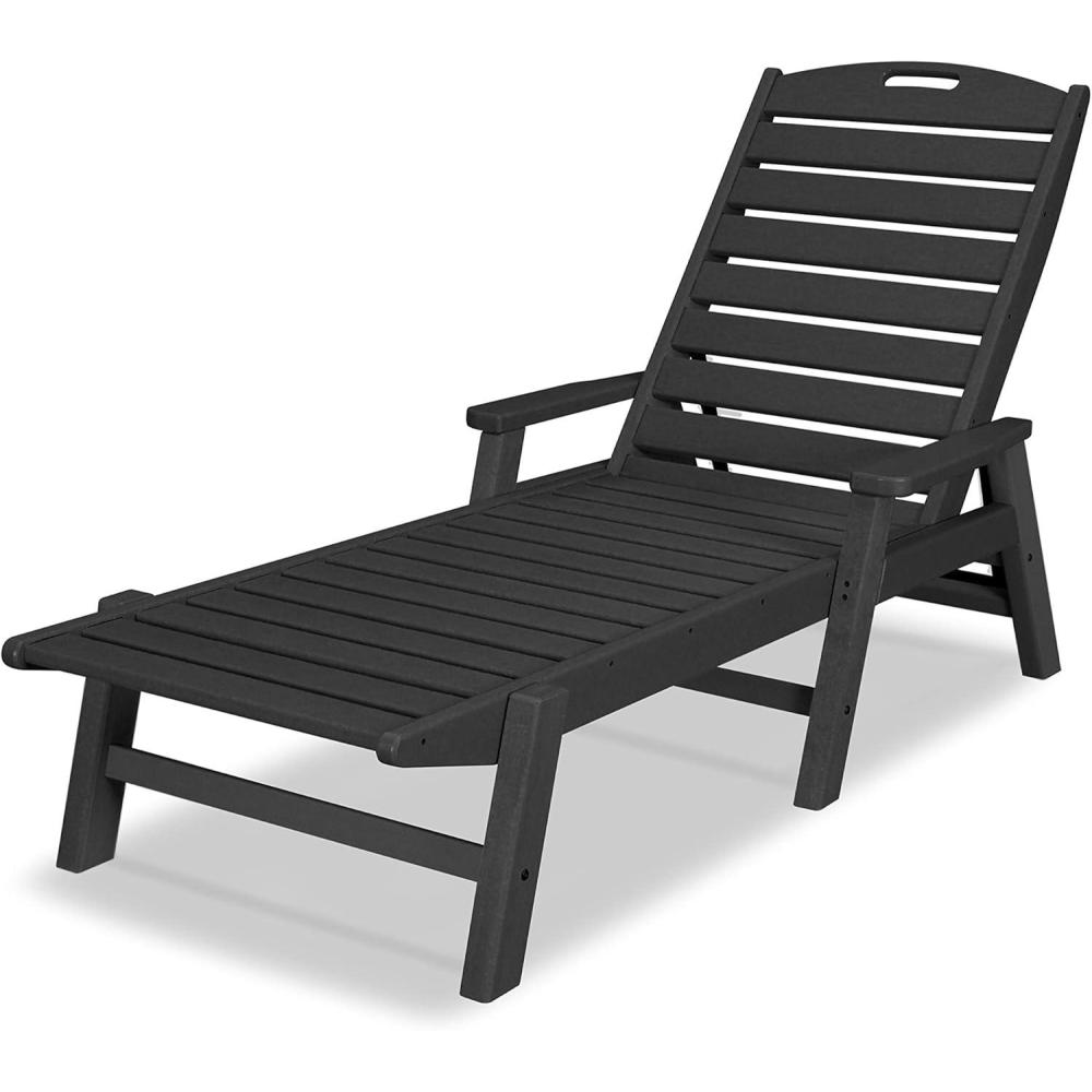 image:imagePOLYWOOD NCC2280GY Nautical Arms Chaise Slate GreyBlack