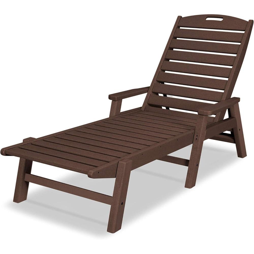 image:imagePOLYWOOD NCC2280GY Nautical Arms Chaise Slate GreyMahogany