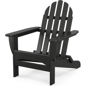 POLYWOOD AD5030GY Classic Folding Adirondack, Slate Grey(Black)