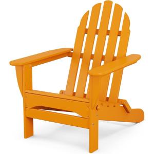 POLYWOOD AD5030GY Classic Folding Adirondack, Slate Grey(Tangerine)