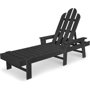 POLYWOOD ECC76SR Long Island Chaise, Sunset Red(Black)