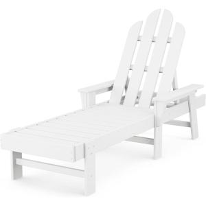 POLYWOOD ECC76SR Long Island Chaise, Sunset Red(White)