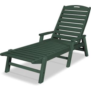 POLYWOOD NCC2280GY Nautical Arms Chaise, Slate Grey(Green)
