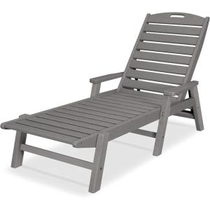 POLYWOOD NCC2280GY Nautical Arms Chaise, Slate Grey(Slate Grey)