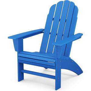 POLYWOOD® Vineyard Curveback Adirondack Chair in Mahogany(Pacific Blue)