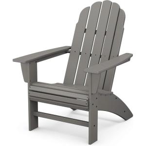 POLYWOOD® Vineyard Curveback Adirondack Chair in Mahogany(Slate Grey)