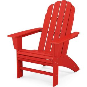 POLYWOOD® Vineyard Curveback Adirondack Chair in Mahogany(Sunset Red)