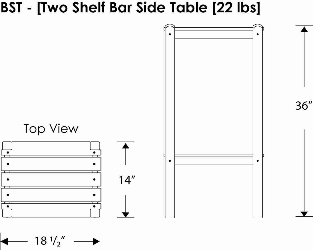 image:imagePOLYWOOD 2Shelf Bar Side Table SandSand