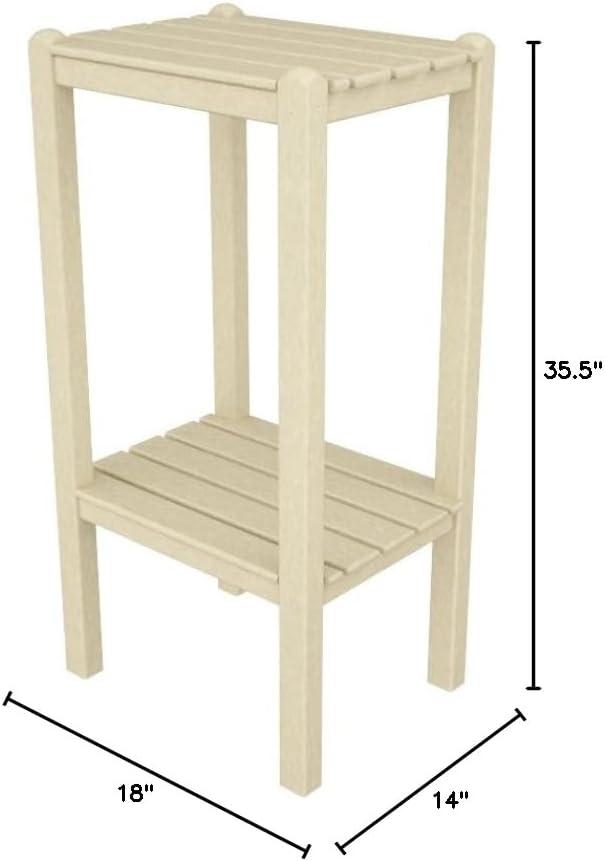 image:imagePOLYWOOD 2Shelf Bar Side Table SandSlate Grey
