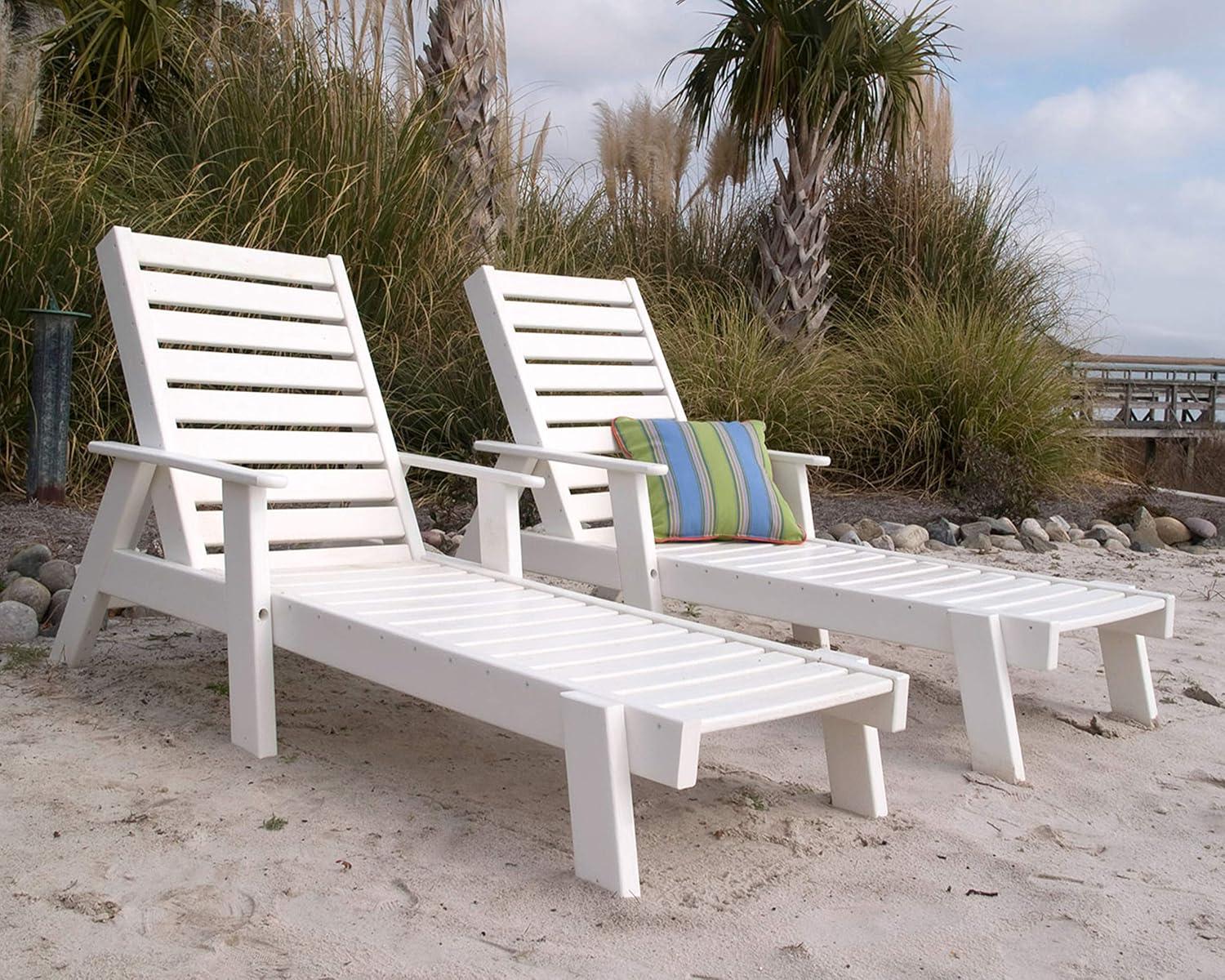 image:imagePOLYWOOD AC26781WH Captain Chaise with Arms WhiteMahogany