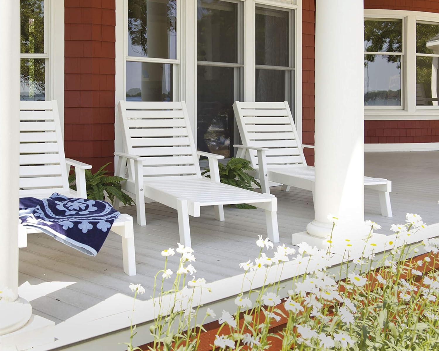 image:imagePOLYWOOD AC26781WH Captain Chaise with Arms WhiteTeak