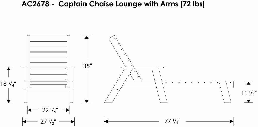 image:imagePOLYWOOD AC26781WH Captain Chaise with Arms WhiteWhite