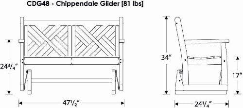 image:imagePOLYWOOD CDG48TE Chippendale Glider TeakBlack