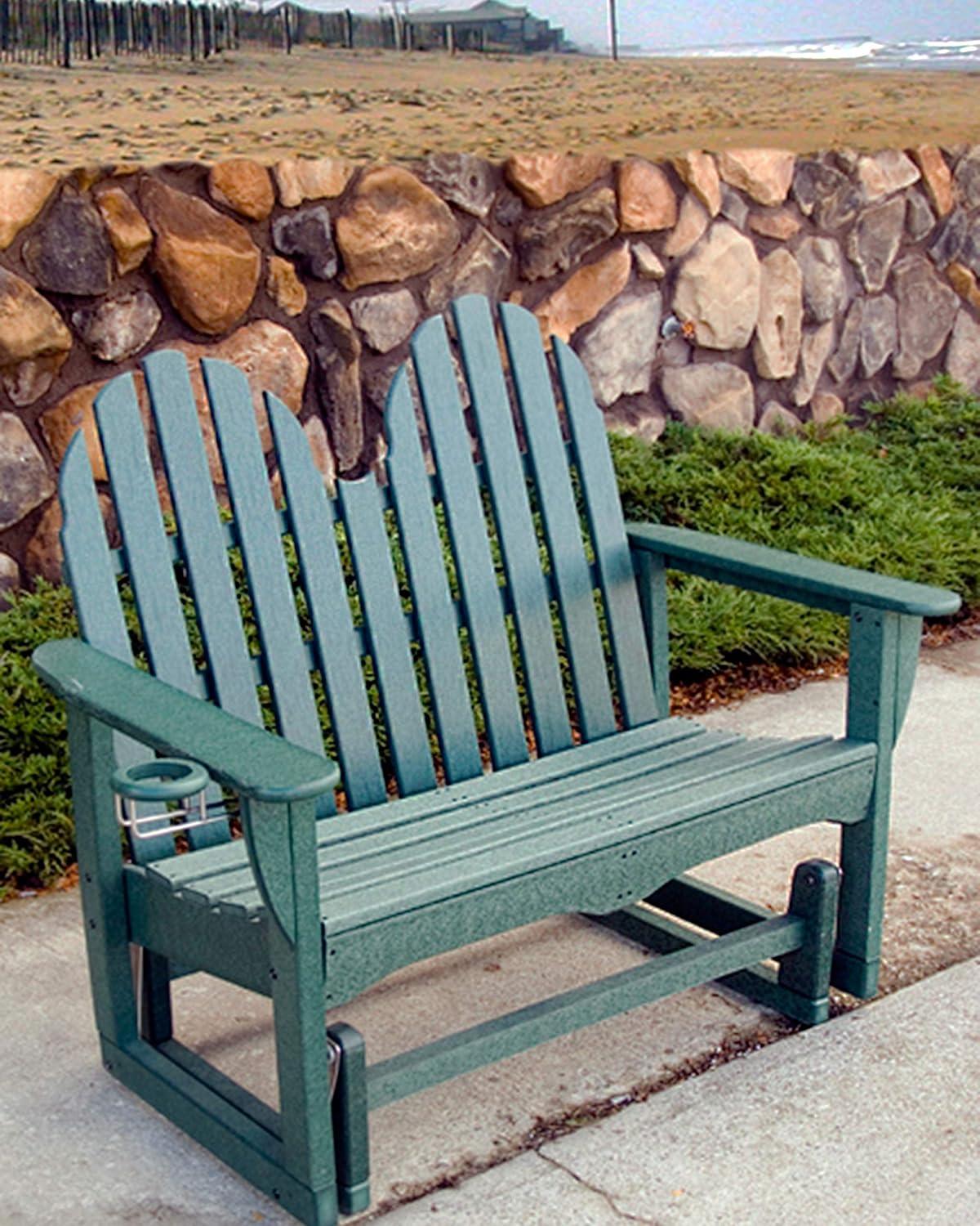 image:imagePOLYWOOD Classic Adirondack Glider Slate Grey