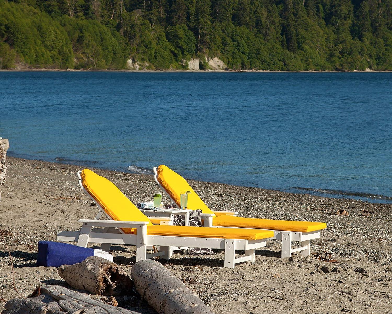 image:imagePOLYWOOD Long Island Chaise Set WhiteSunset Red
