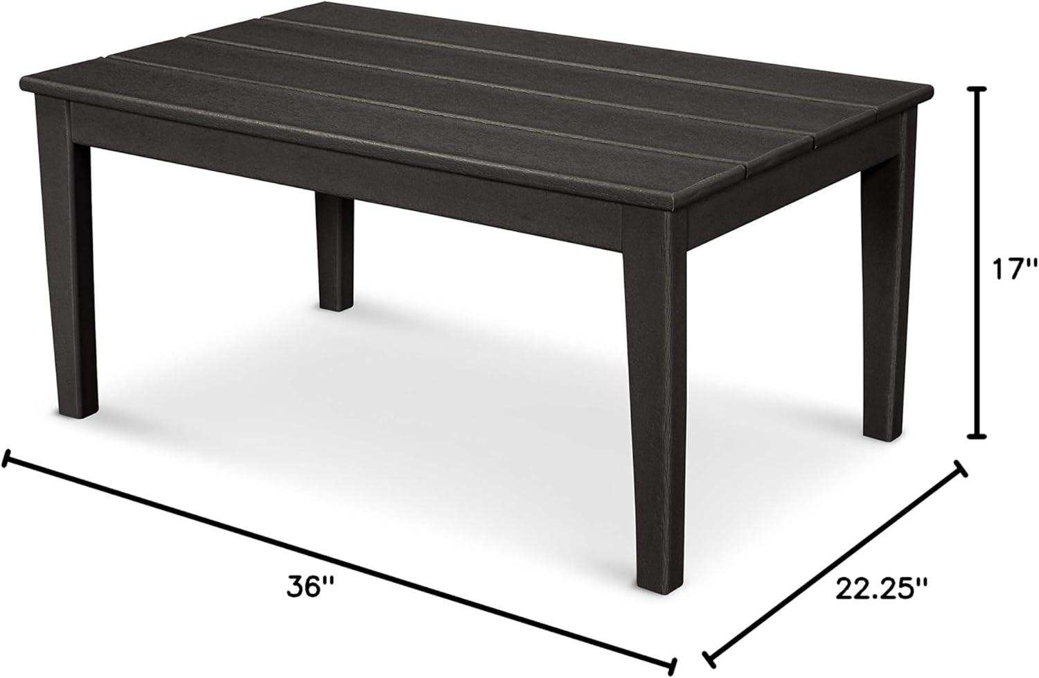 image:imagePOLYWOOD Newport 22 x 36 Coffee Table Slate GreyBlack