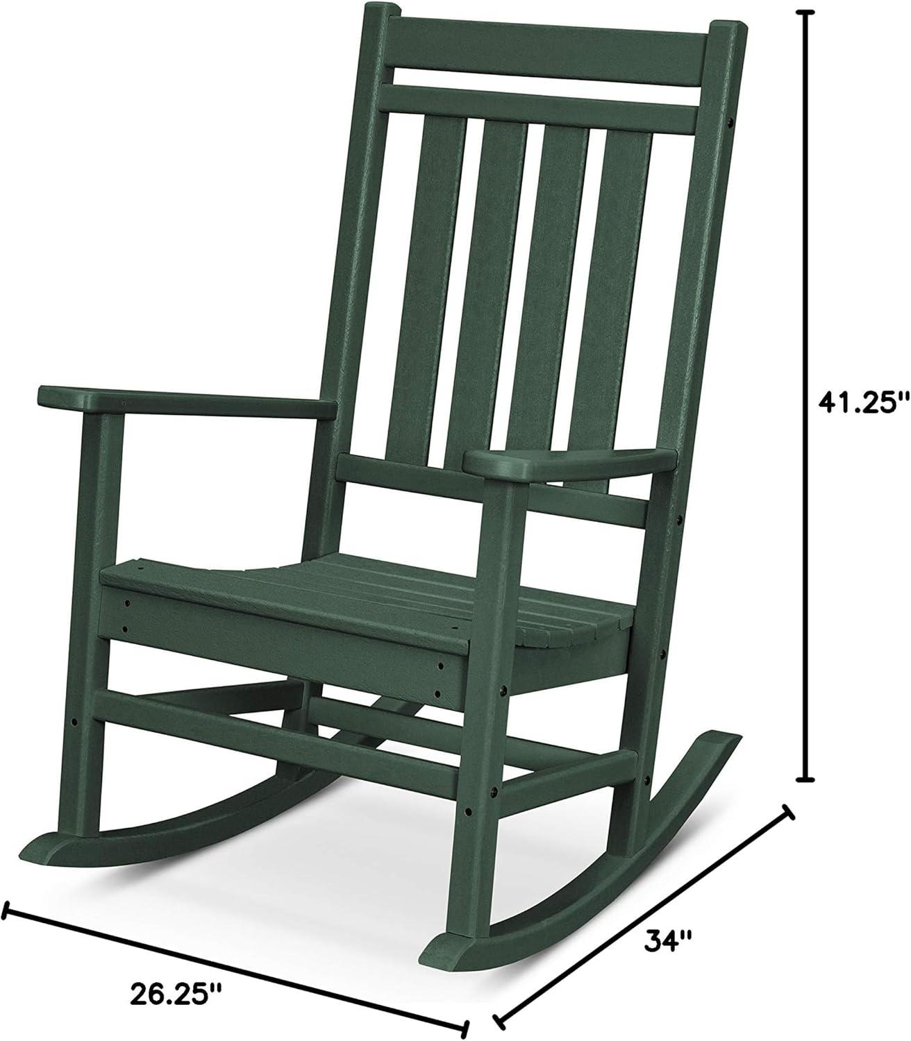 image:imagePOLYWOOD Plantation Porch Rocking Chair Slate Grey Heavy Duty HDPE Plastic Lumber Adult Size Outdoor Patio Deck Furniture Made in USAGreen