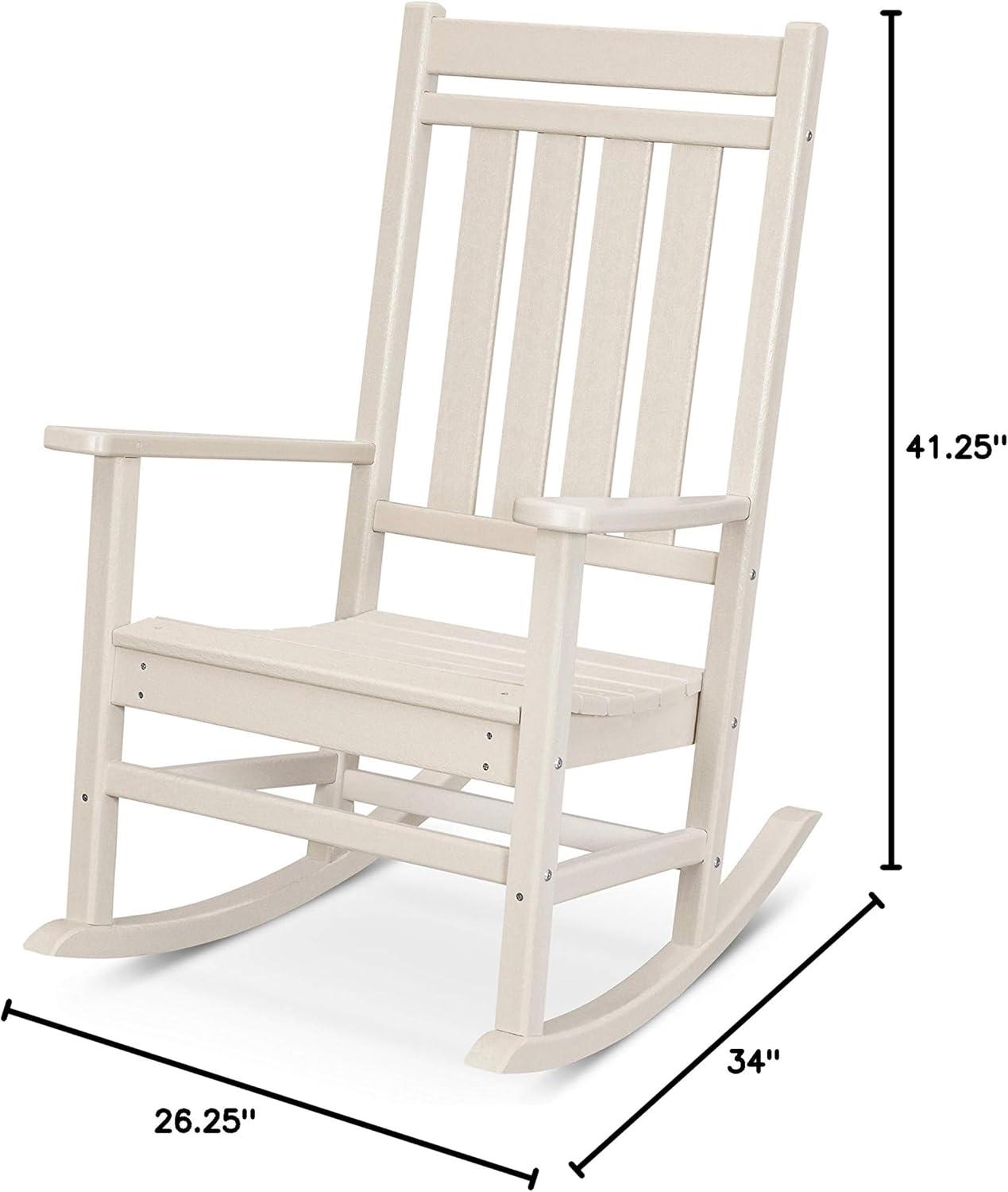 image:imagePOLYWOOD Plantation Porch Rocking Chair Slate Grey Heavy Duty HDPE Plastic Lumber Adult Size Outdoor Patio Deck Furniture Made in USASand
