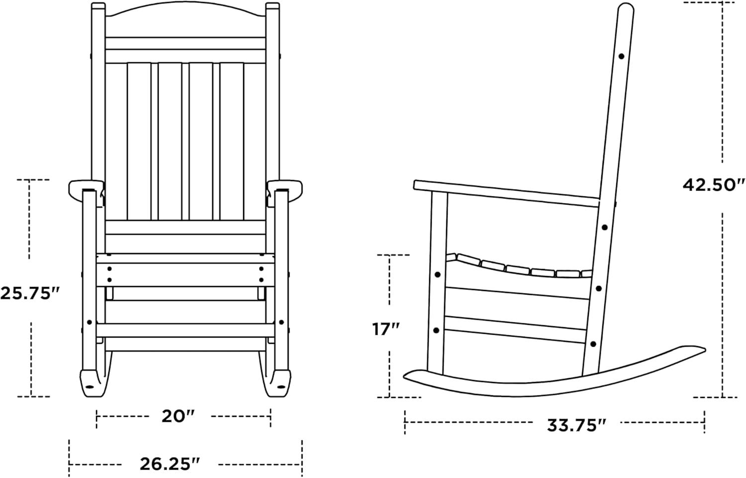 image:imagePOLYWOOD Presidential Rocking Chair in Slate Greybrown